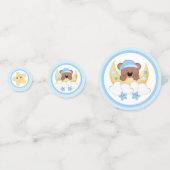 Confettis Teddy Bear Lune Nuages Stars Baby Boy Douche (Devant)