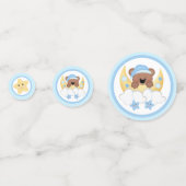 Confettis Teddy Bear Lune Nuages Stars Baby Boy Douche (Derrière)