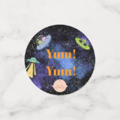 Confettis Thème de fête d'anniversaire dans l'espace (Petit recto)