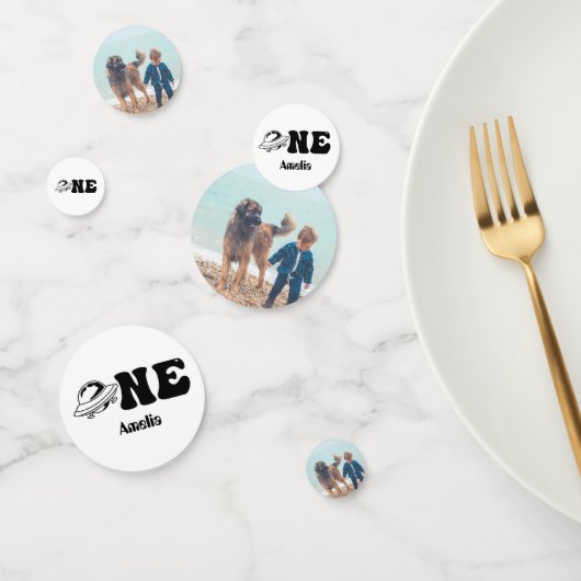 Confettis Thème de l'espace 1er anniversaire OVNI photo (Groupe)