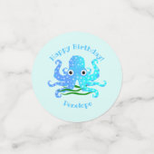 Confettis Thème nautique octopus bleu le plus coupé (Petit recto)