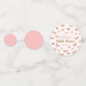 Confettis Thème Papillon Brun Rose pour Baby Shower de Marié (Derrière)
