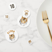 Confettis Tiger Tête Aquarelle Nom Fête Anniversaire (Groupe)