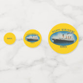 Confettis Titanic Birthday Yellow RMS White Star Line Ship (Devant)