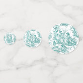 Confettis Toile de Jouy florale turquoise vintage (Derrière)