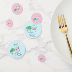 Confettis Tortue de mer mignonne Baby shower Kawaii Rose Gir