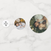 Confettis Tourbillonnant Amour Mariage Date Initiales Romant (Devant)