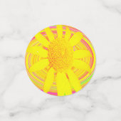 Confettis Tournesol jaune sur une spirale psychédélique (Petit recto)