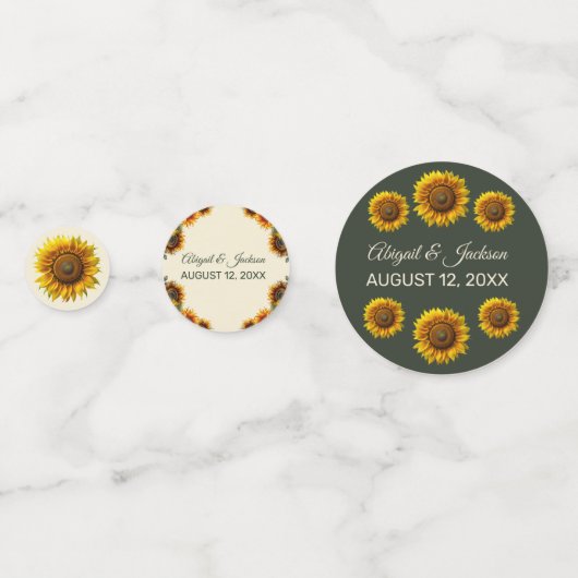 Confettis Tournesol Mariage Forêt Vert Russe (Devant)