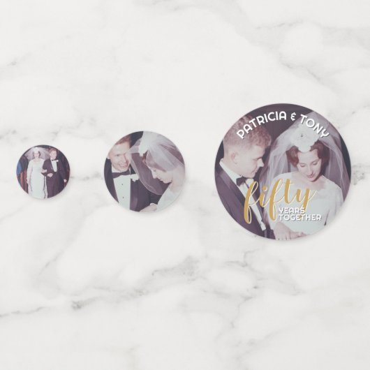 Confettis TOUTE ANNÉE - 50e anniversaire de Mariage & photo (Devant)