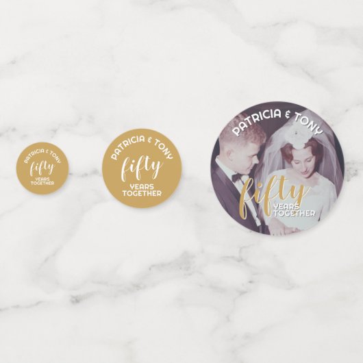 Confettis TOUTE ANNÉE - 50e anniversaire de Mariage & photo (Derrière)