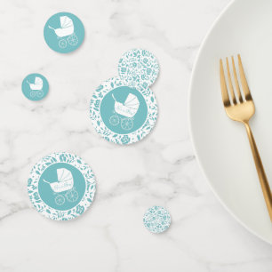 Confettis Transport vintage Baby shower Cute Blue Boy