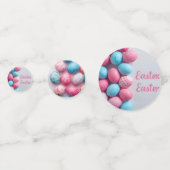 Confettis Trendy Blue and Pink Easter Eggs Pattern Paper  (Devant)