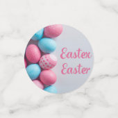 Confettis Trendy Blue and Pink Easter Eggs Pattern Paper  (Petit recto)