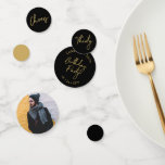 Confettis Trente | Gold & Black Modern 30th Birthday Party<br><div class="desc">Ajoutez des détails à votre journée spéciale avec cet élégant confetti de table photo de 30 ans. Ce design présente un script de brosse chic "Thirty",  "Cheers",  "Birthday" en noir et or combo. D'autres conceptions et fournitures de fête sont disponibles à ma boutique BaraBomDesign.</div>