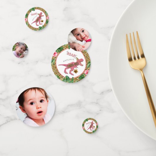 Confettis Trois Rex Dinosaur 3ème anniversaire de fête Photo (Groupe)