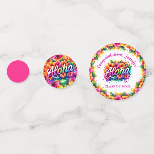 Confettis Tropical Aloha Photo Graduation Party (Derrière)