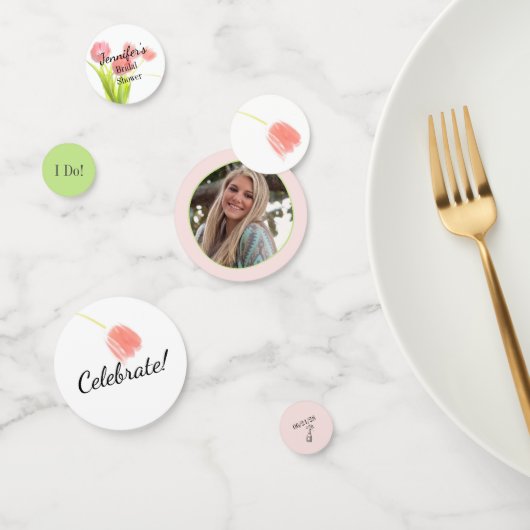 Confettis Tulipes Mariées Rose Pâle (Groupe)