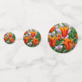 Confettis Tulipes orange vif dans le parc (Devant)