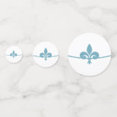 Confettis Turquoise Fleur de Lis Table Wedding shower Confet (Devant)