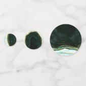 Confettis Turquoise vert et or Agate Marbre Mariage Monogram (Derrière)