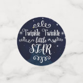 Confettis Twinkle Little Star Gold Blue Baby shower blanc (Petit recto)