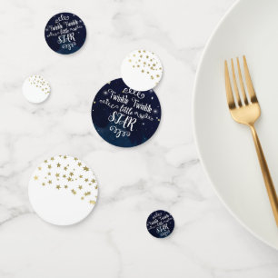 Confettis Twinkle Little Star Or Bleu Blanc Baby Shower