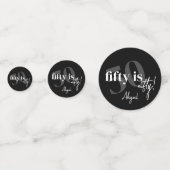 Confettis Typographie audacieuse avec Calligraphie 50ème ann (Devant)