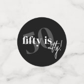 Confettis Typographie audacieuse avec Calligraphie 50ème ann (Petit recto)