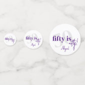 Confettis Typographie audacieuse avec Calligraphie 50ème ann (Derrière)