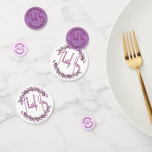 Confettis Typographie Chic Couronne de Feuille Violette Merc
