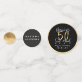 Confettis Typographie moderne noir et or 50e anniversaire (Devant)