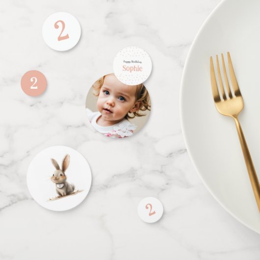 Confettis Un Anniversaire de enfant Rose Bunny mignon (Groupe)