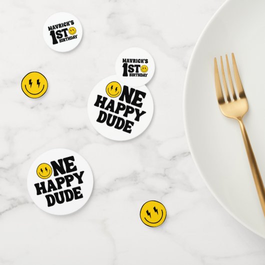 Confettis Un joyeux Dude Boy's Retro 1er anniversaire (Groupe)