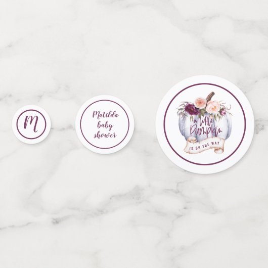 Confettis Un peu de décoration baby shower citrouille (Derrière)