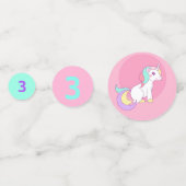 Confettis Unicorn Little Girl's Birthday Party Nom d'âge (Devant)