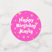 Confettis Unicorne, Sprinkles Coeurs et Etoiles Filles Anniv (Petit recto)