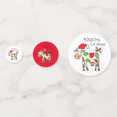 Confettis Vache Drôle Caricature Noël (Devant)