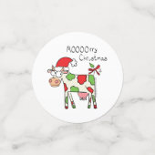 Confettis Vache Drôle Caricature Noël (Petit recto)