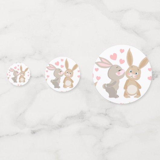 Confettis Valentin Kissing Rabbits (Devant)