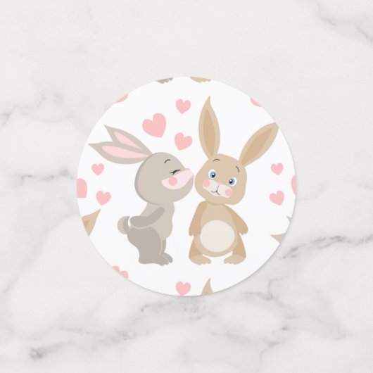 Confettis Valentin Kissing Rabbits (Petit recto)