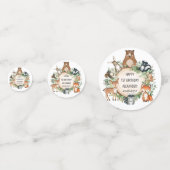 Confettis Végétation Forêt Boisée Animaux Bébé 1er anniversa (Devant)