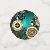 Confettis Veille bijoux Steampunk sur un Arrière - plan vert (Petit recto)