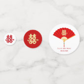 Confettis Ventilateur chinois et double bonheur | Mariage ch (Devant)