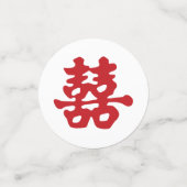 Confettis Ventilateur chinois et double bonheur | Mariage ch (Petit recto)