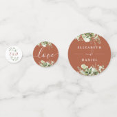 Confettis Verdure Floral Monogramme Terracotta Mariage (Devant)