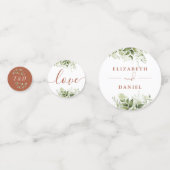 Confettis Verdure Floral Monogramme Terracotta Mariage (Derrière)