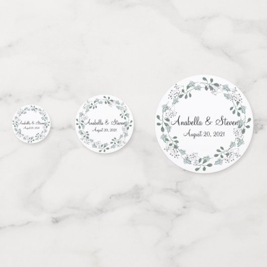 Confettis Verdure mariage Foliage Feuille Wreath Botanique (Derrière)