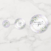 Confettis Verdure Verdure Aquarelle Rose Fête de Mariage (Derrière)