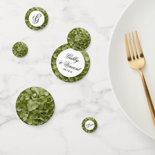Confettis Vert Annabelle Hydrangea Fleurs Mariage (Groupe)